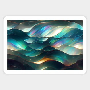 Iridescent Abstract Glass Waves Sticker